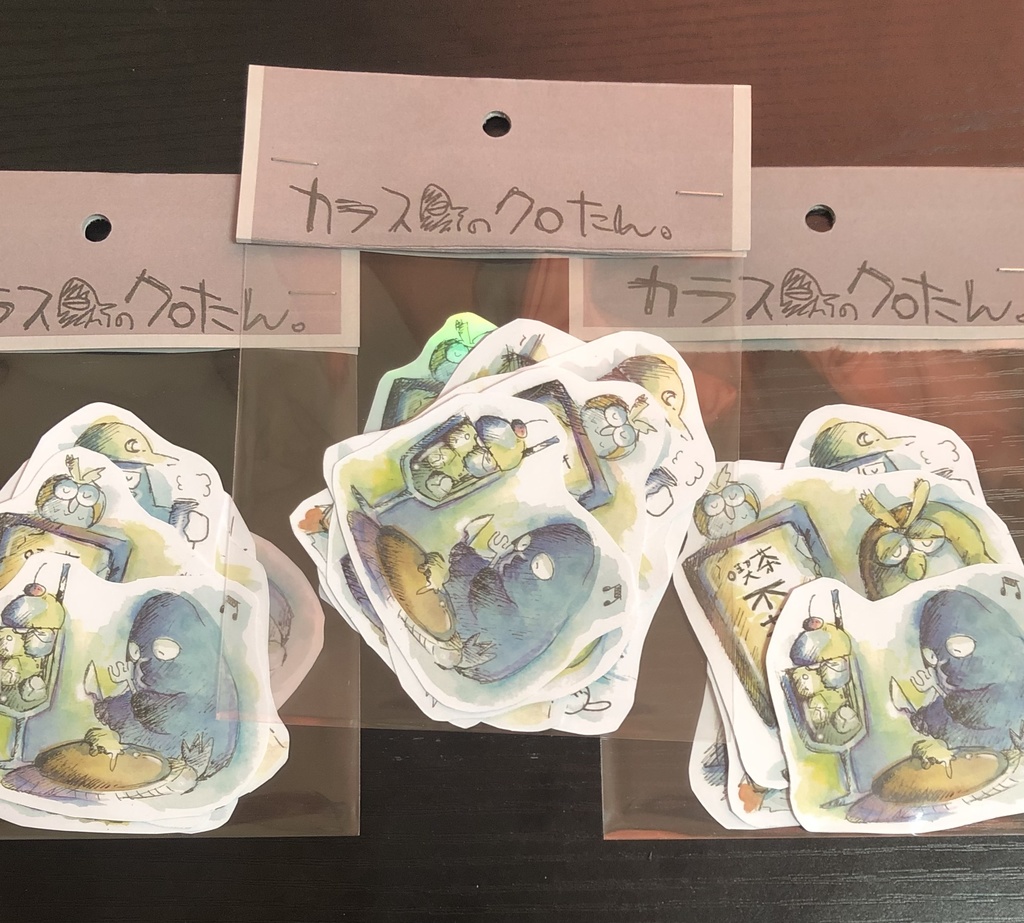 カラスのクロたんステッカー6枚入り