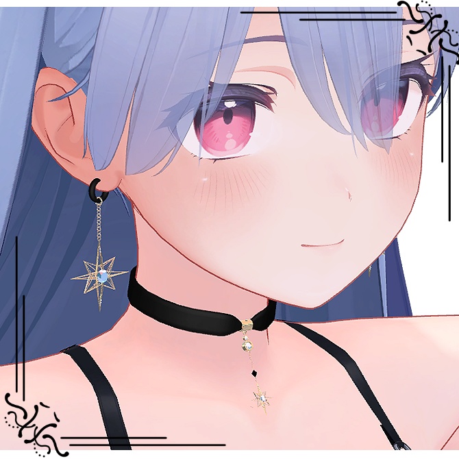 【【VRChat】PB対応/Liltoon】 Choker & Earing set