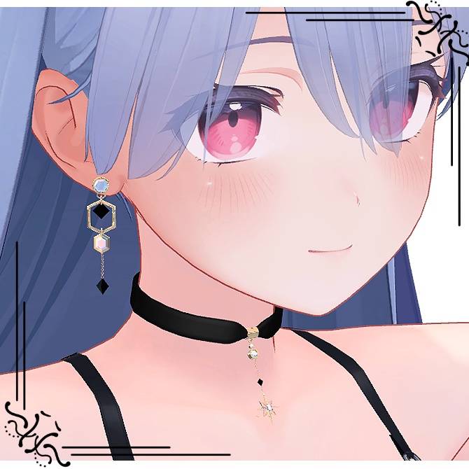 【【VRChat】PB対応/Liltoon】 Choker & Earing set