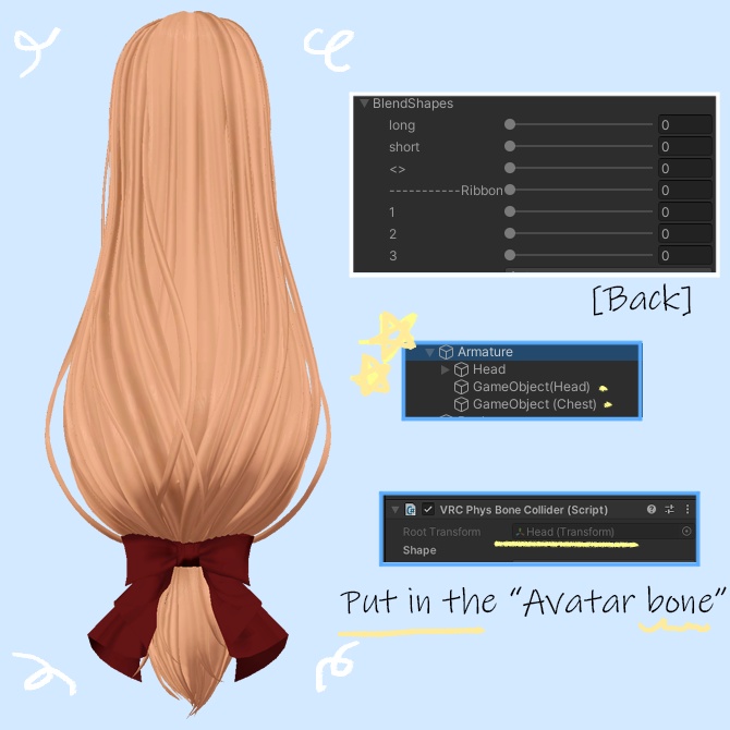 Melling " Long hair " 【8アバター対応 🖤 Liltoon / VRChat】
