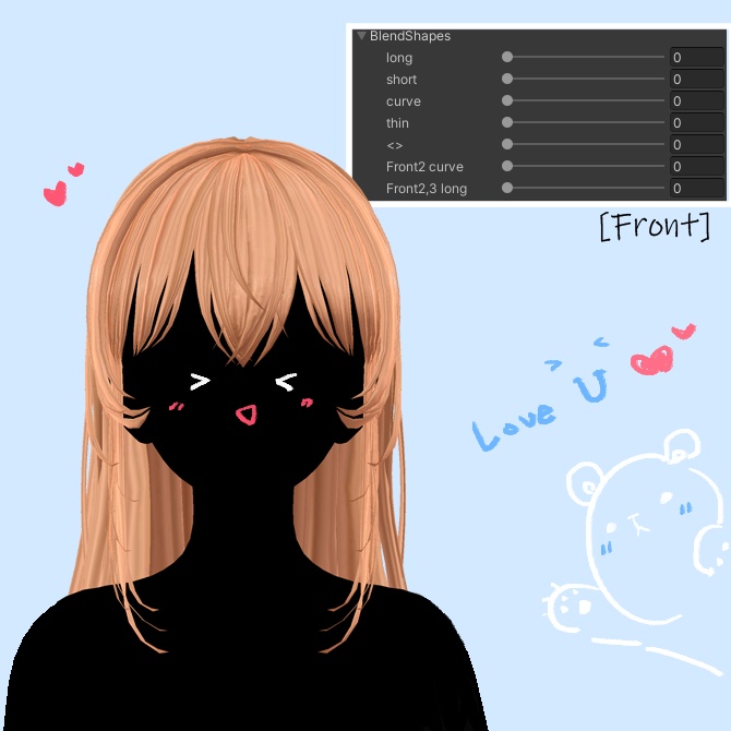 Melling " Long hair " 【8アバター対応 🖤 Liltoon / VRChat】