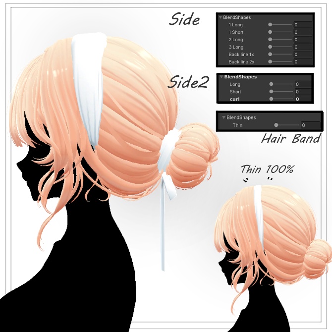 Melling " Lovely hair " 【5アバター対応 🖤 Liltoon / VRChat】