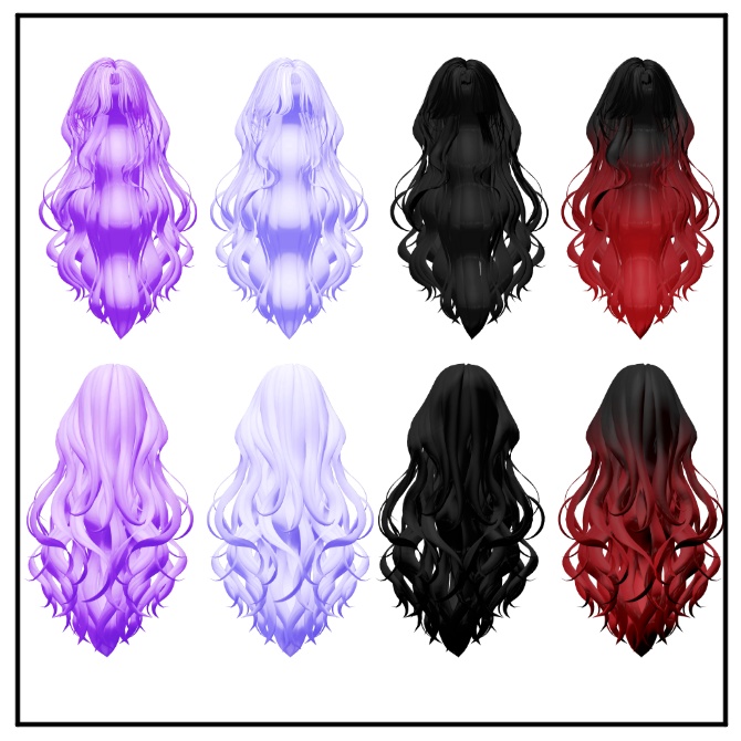 Melling " Rofan Wave hair " 【8アバター対応 🖤 Liltoon / VRChat】