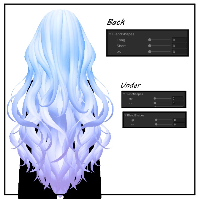 Melling " Rofan Wave hair " 【8アバター対応 🖤 Liltoon / VRChat】