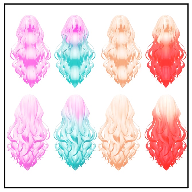 Melling " Rofan Wave hair " 【8アバター対応 🖤 Liltoon / VRChat】