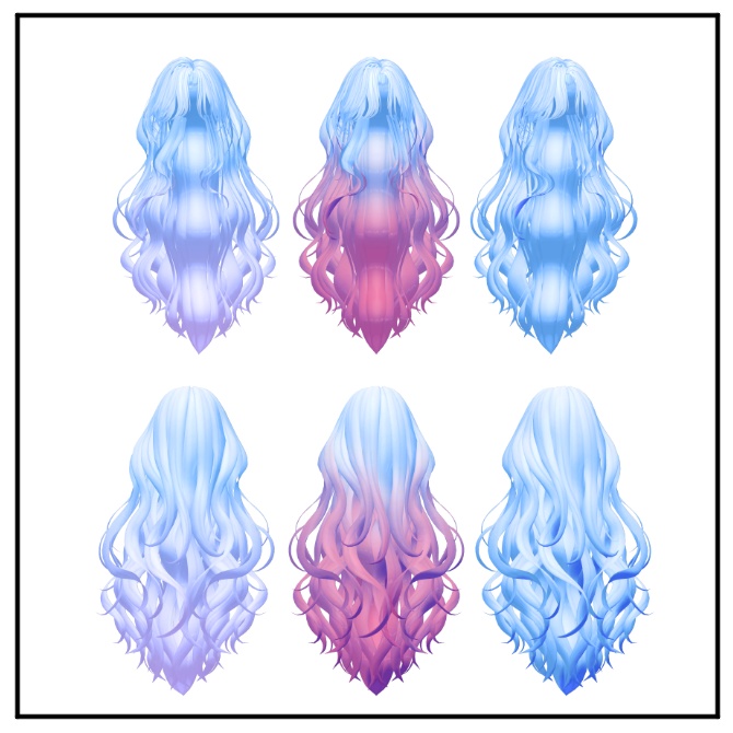 Melling " Rofan Wave hair " 【8アバター対応 🖤 Liltoon / VRChat】