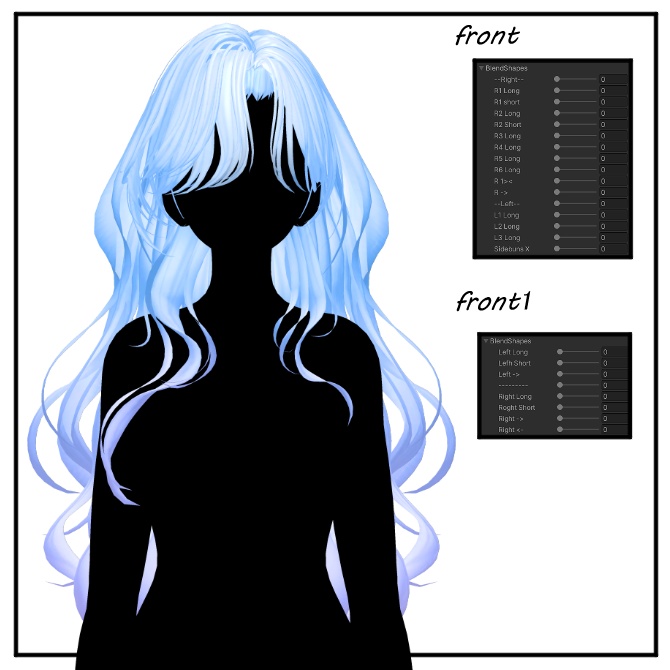 Melling " Rofan Wave hair " 【8アバター対応 🖤 Liltoon / VRChat】