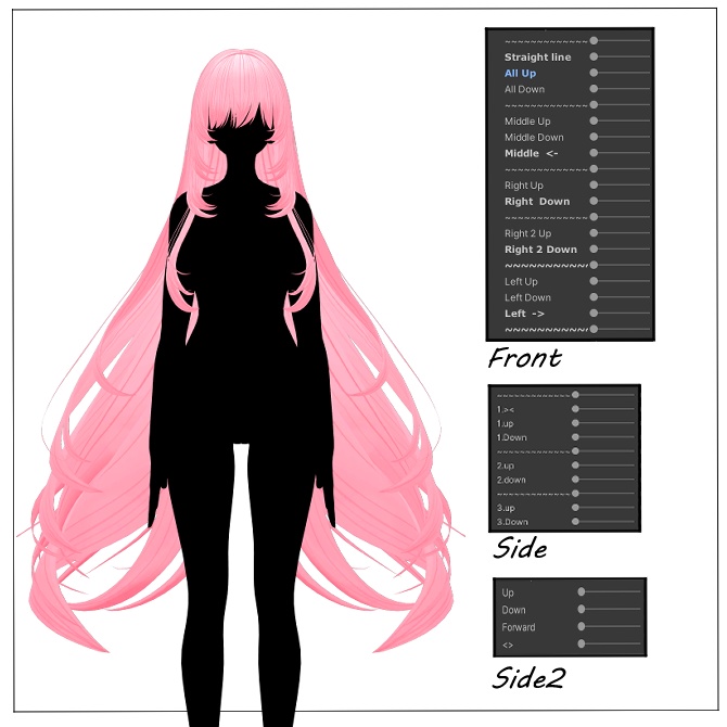 Melling " Fantasy Hair+Halo set " 【5アバター対応 🖤 Liltoon / VRChat】
