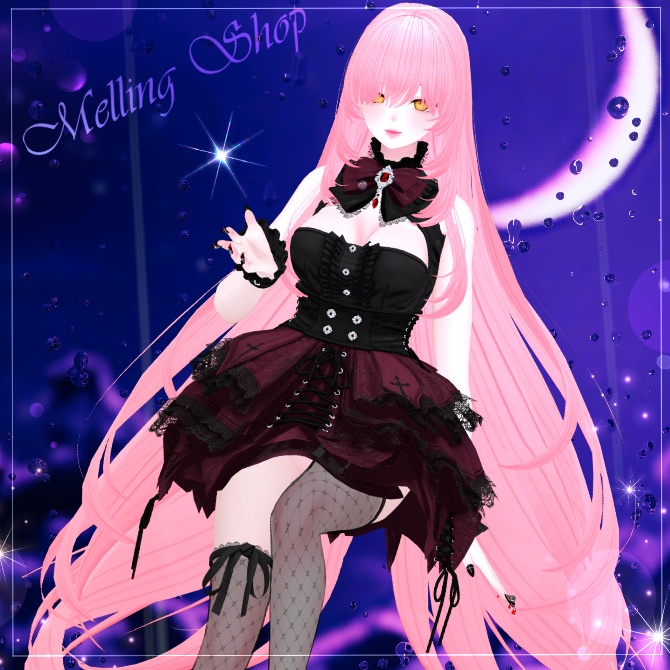 Melling " Fantasy Hair+Halo set " 【5アバター対応 🖤 Liltoon / VRChat】