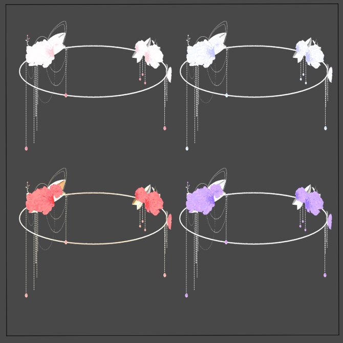 Melling " Fantasy Hair+Halo set " 【5アバター対応 🖤 Liltoon / VRChat】