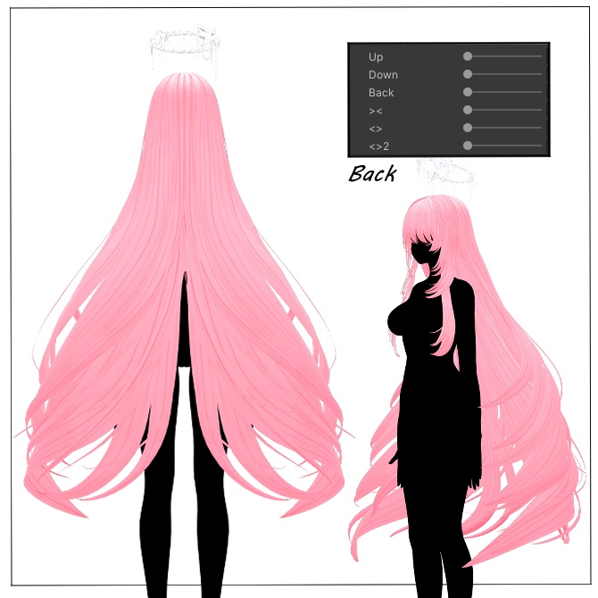 Melling " Fantasy Hair+Halo set " 【5アバター対応 🖤 Liltoon / VRChat】