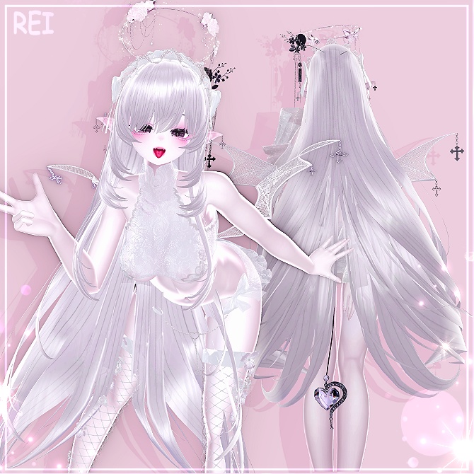 Melling " Fantasy Hair+Halo set " 【5アバター対応 🖤 Liltoon / VRChat】