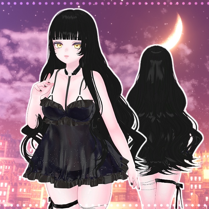 🖤 Melling " Shiny Wave hair " 【4アバター対応 🖤 Liltoon / VRChat】