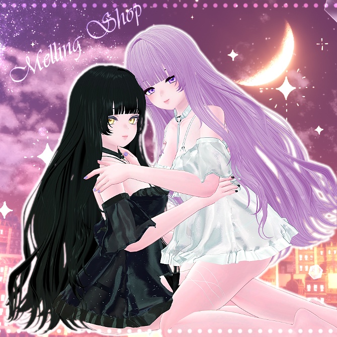🖤 Melling " Shiny Wave hair " 【4アバター対応 🖤 Liltoon / VRChat】