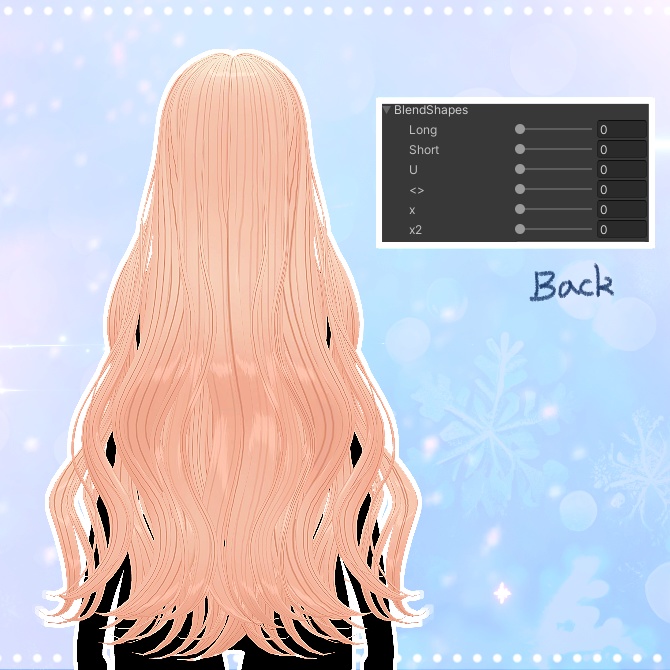 🖤 Melling " Shiny Wave hair " 【4アバター対応 🖤 Liltoon / VRChat】