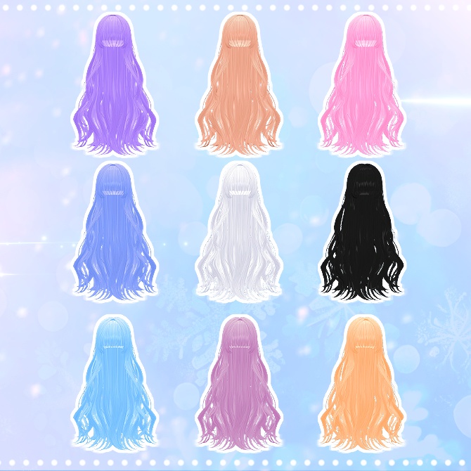 🖤 Melling " Shiny Wave hair " 【4アバター対応 🖤 Liltoon / VRChat】
