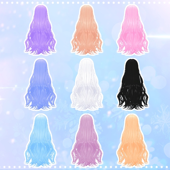 🖤 Melling " Shiny Wave hair " 【4アバター対応 🖤 Liltoon / VRChat】