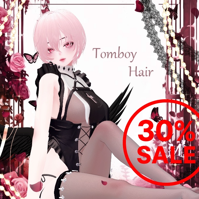 🖤 Melling " Tomboy Hair " 【5アバター対応 🖤 Liltoon / VRChat】🖤