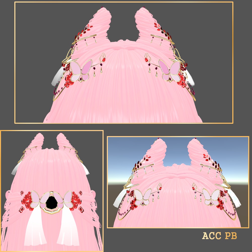 🖤 Melling " つぼみ(flower bud)Hair " 【6アバター対応 🖤 Liltoon / VRChat】🖤