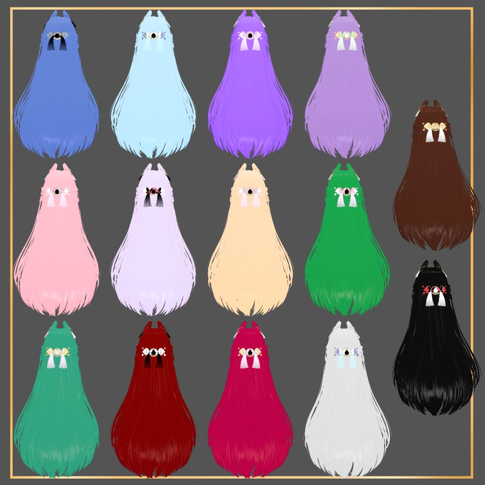 🖤 Melling " つぼみ(flower bud)Hair " 【6アバター対応 🖤 Liltoon / VRChat】🖤