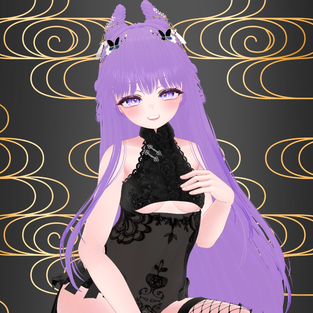 🖤 Melling " つぼみ(flower bud)Hair " 【6アバター対応 🖤 Liltoon / VRChat】🖤