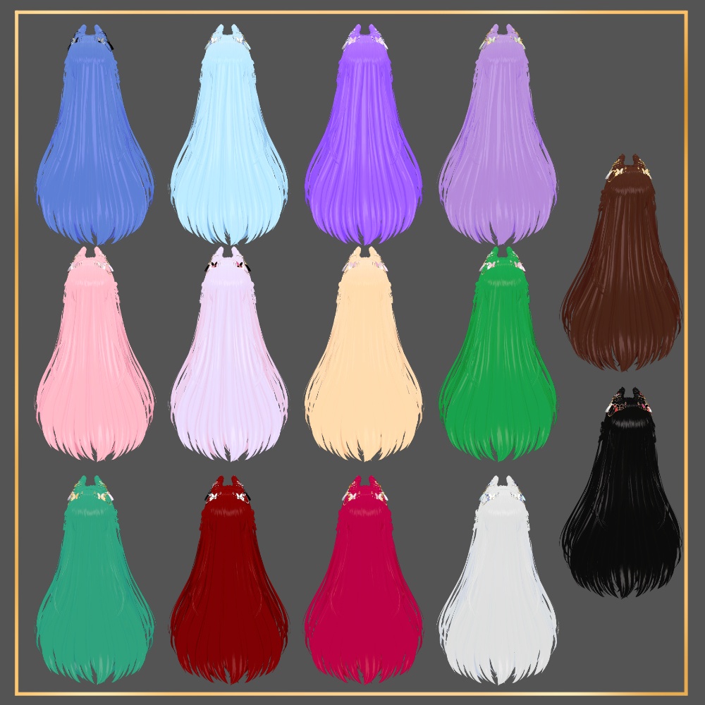 🖤 Melling " つぼみ(flower bud)Hair " 【6アバター対応 🖤 Liltoon / VRChat】🖤