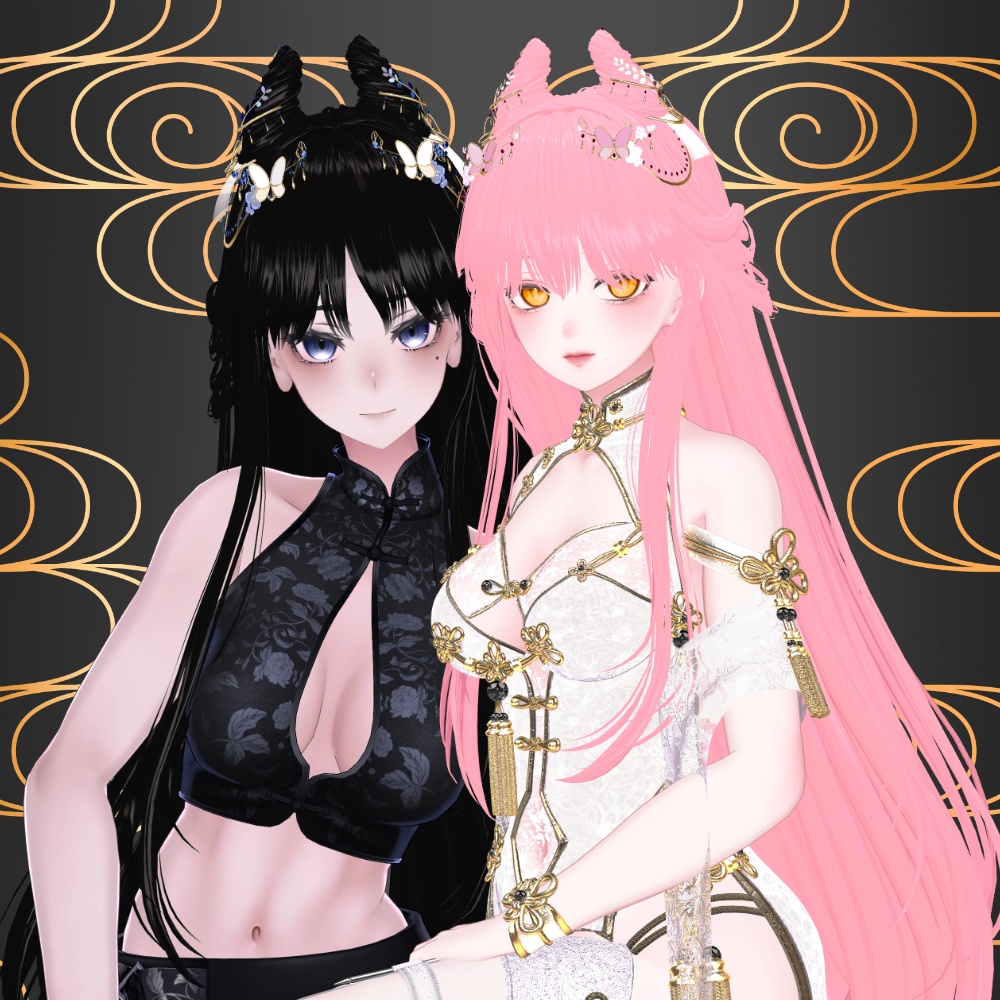 🖤 Melling " つぼみ(flower bud)Hair " 【6アバター対応 🖤 Liltoon / VRChat】🖤