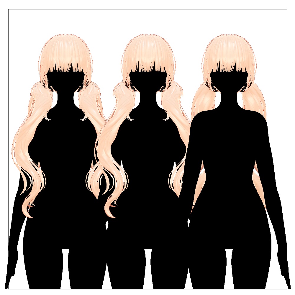 🖤 Melling " ふわふわ Twintail Hair " 【5アバター対応 🖤 Liltoon / VRChat】🖤