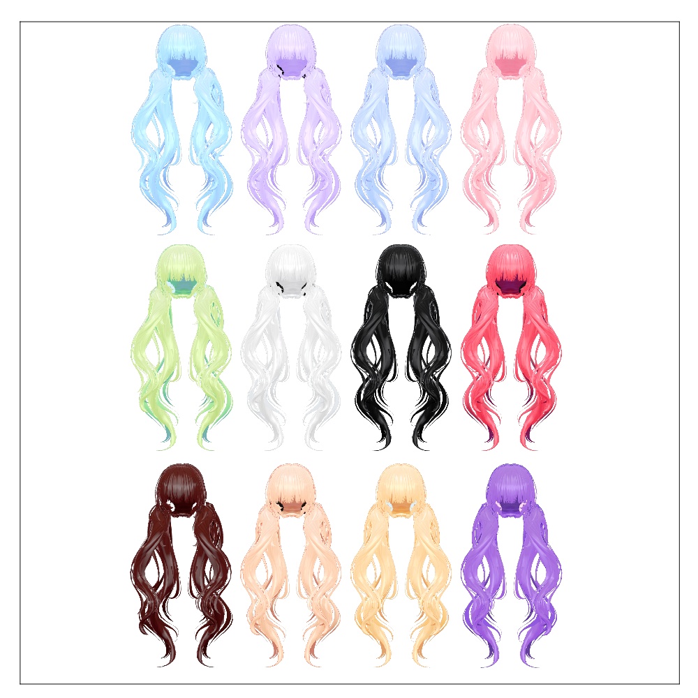 🖤 Melling " ふわふわ Twintail Hair " 【5アバター対応 🖤 Liltoon / VRChat】🖤