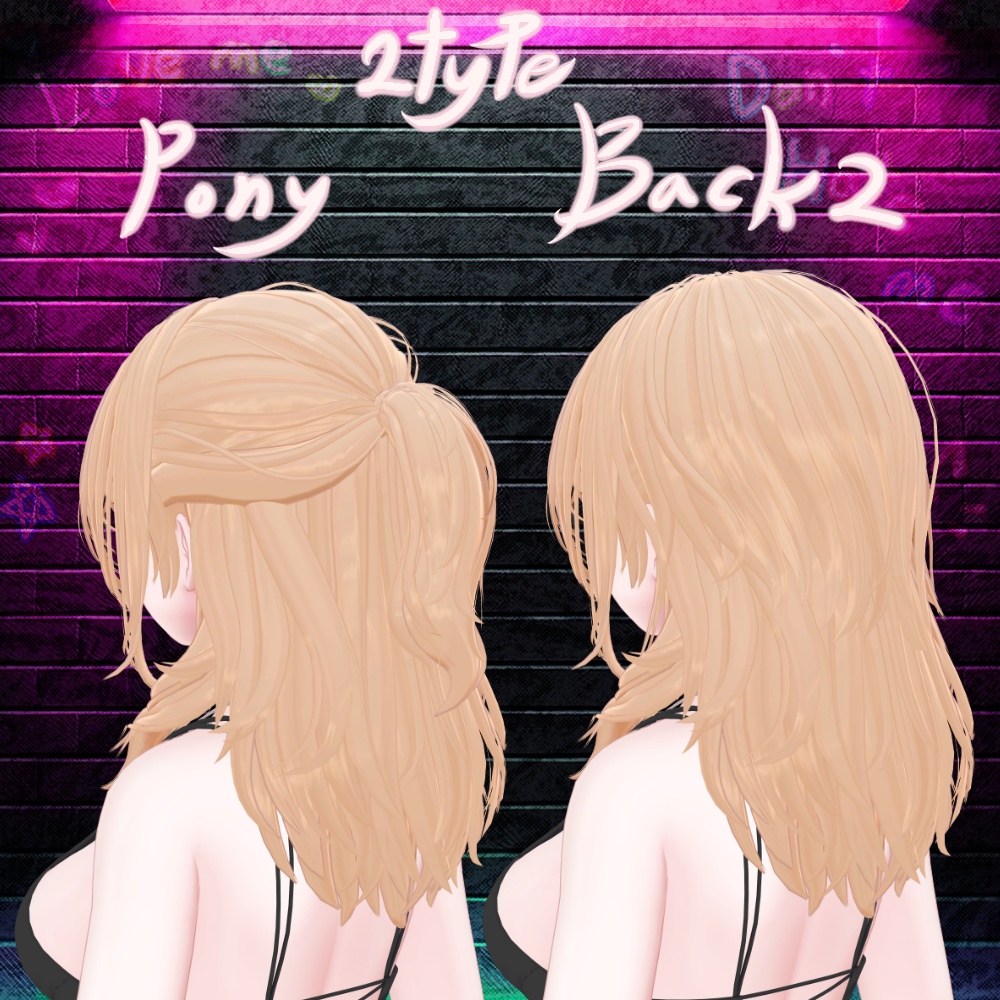 🖤 Melling " Crush on " 2Type Hair 【9アバター対応 🖤 Liltoon / VRChat】🖤