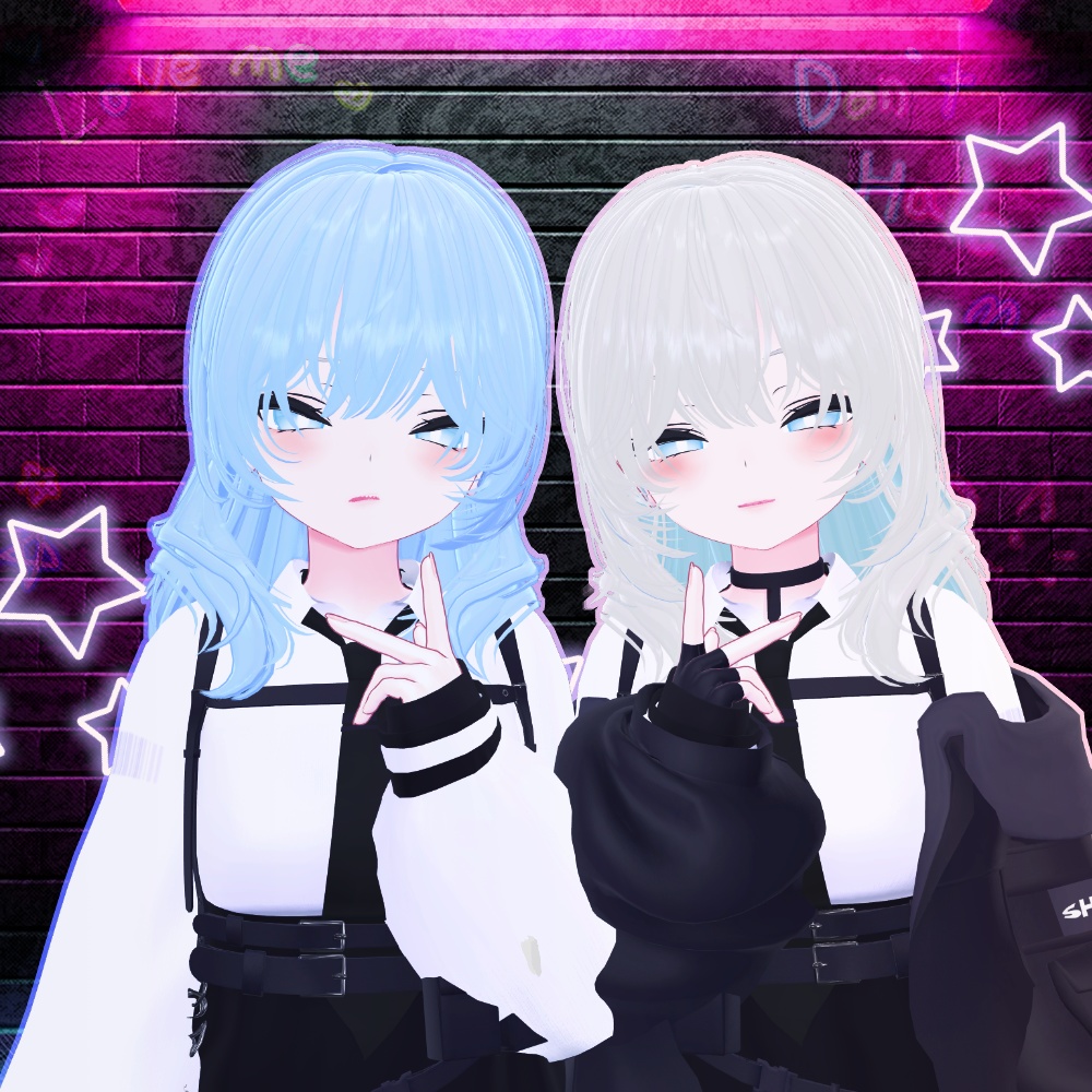 🖤 Melling " Crush on " 2Type Hair 【9アバター対応 🖤 Liltoon / VRChat】🖤