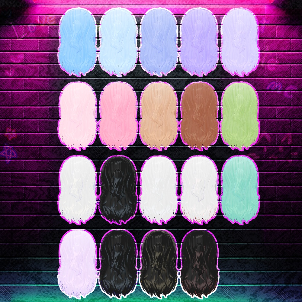 🖤 Melling " Crush on " 2Type Hair 【9アバター対応 🖤 Liltoon / VRChat】🖤