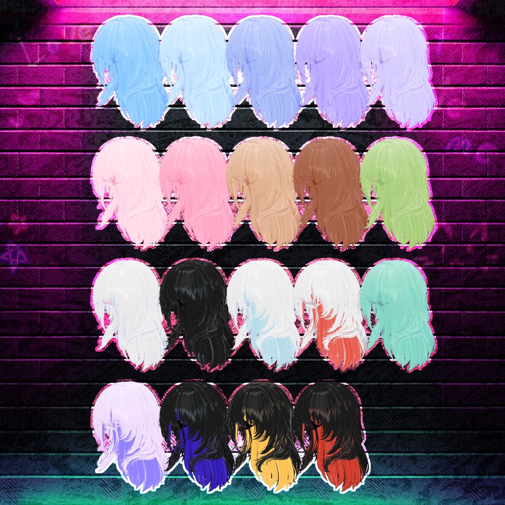 🖤 Melling " Crush on " 2Type Hair 【9アバター対応 🖤 Liltoon / VRChat】🖤