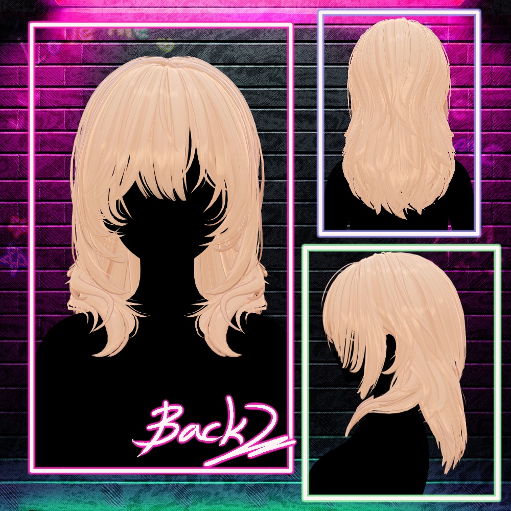 🖤 Melling " Crush on " 2Type Hair 【9アバター対応 🖤 Liltoon / VRChat】🖤