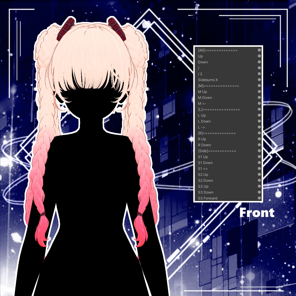 🖤 Melling " Sqiudy Hair" 【8アバター対応 🖤 Liltoon / VRChat】🖤