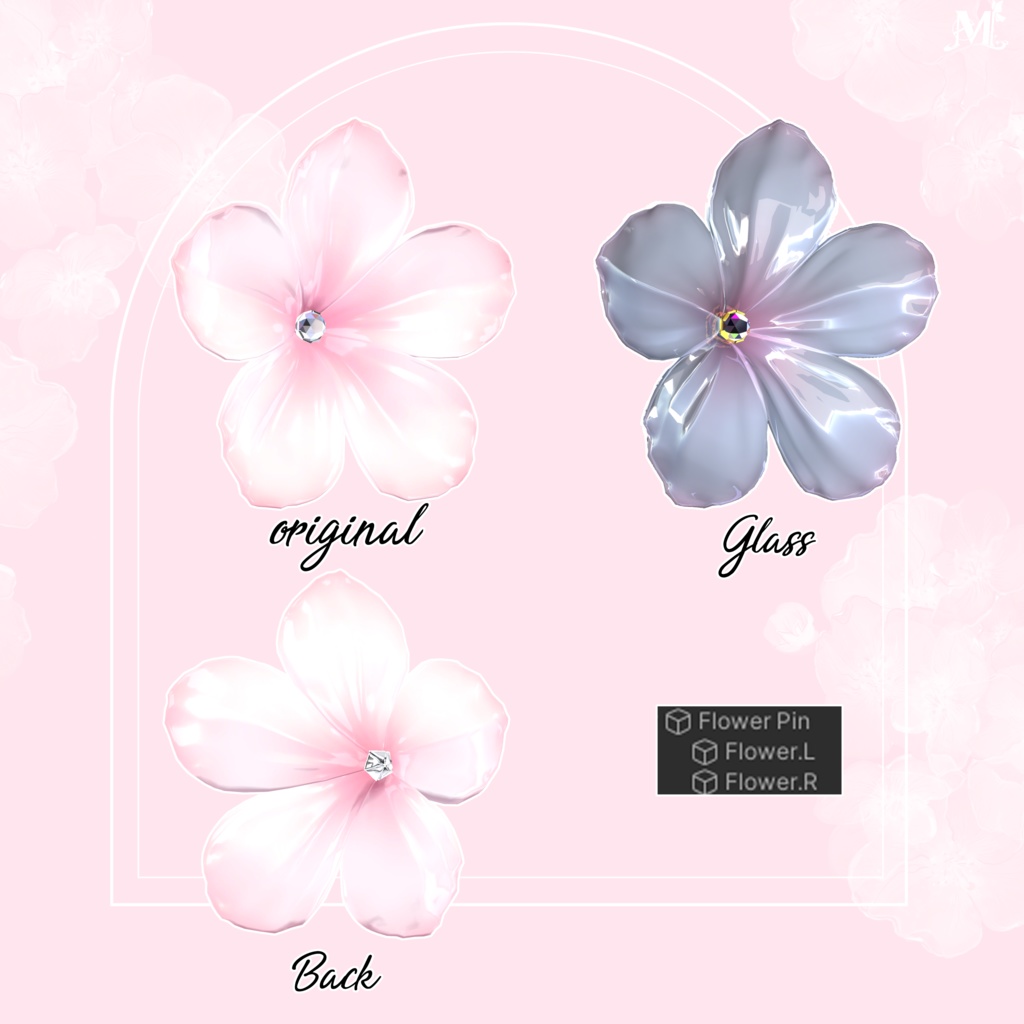 🖤 Melling " Flower pin" 🖤 Liltoon / VRChat】🖤