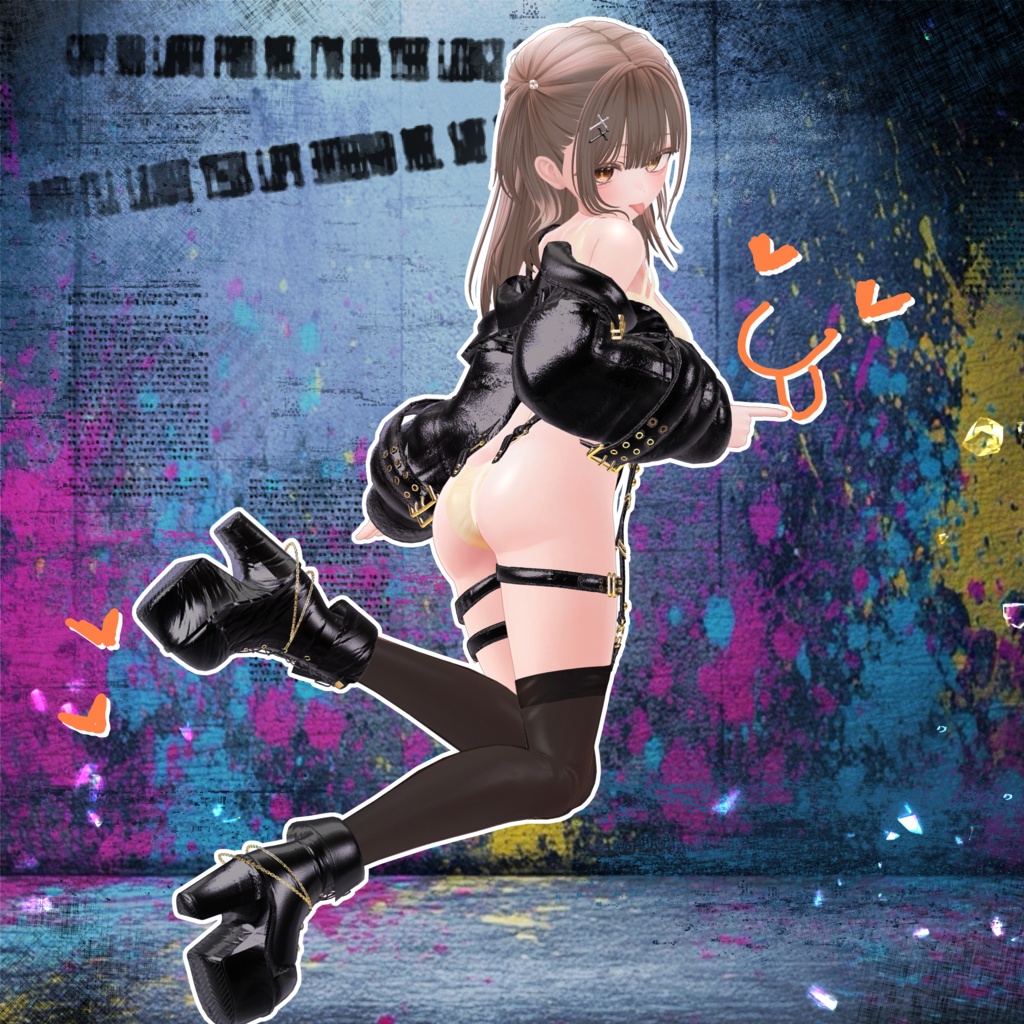 🖤Melling " Punky Luv" 【7対応 🖤 Liltoon / VRChat】*Free*Heart Sunglasses🖤