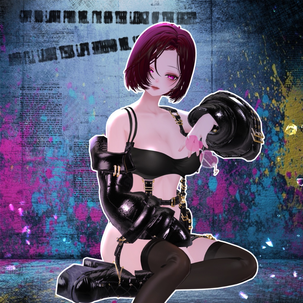 🖤Melling " Punky Luv" 【7対応 🖤 Liltoon / VRChat】*Free*Heart Sunglasses🖤