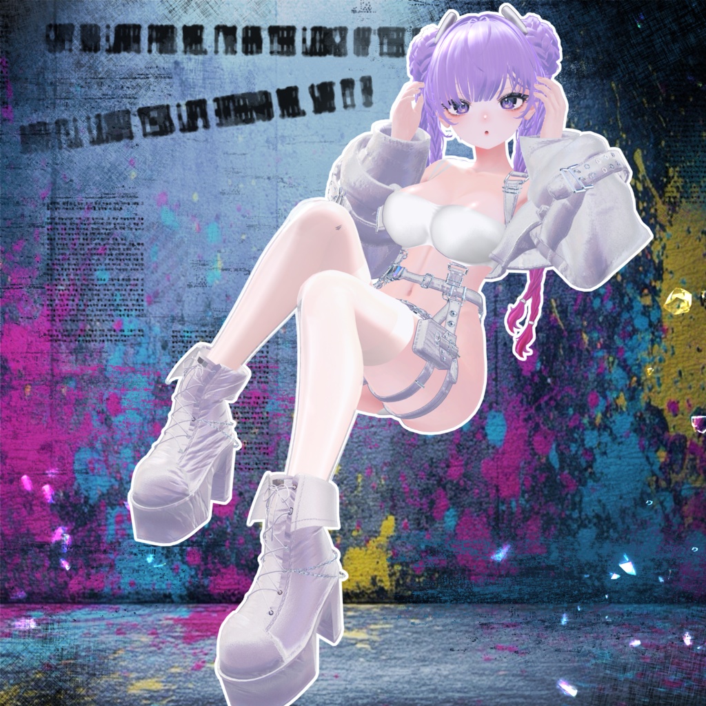 🖤Melling " Punky Luv" 【7対応 🖤 Liltoon / VRChat】*Free*Heart Sunglasses🖤