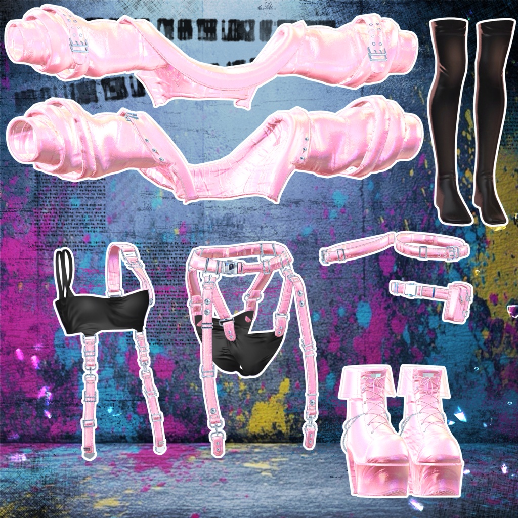 🖤Melling " Punky Luv" 【7対応 🖤 Liltoon / VRChat】*Free*Heart Sunglasses🖤