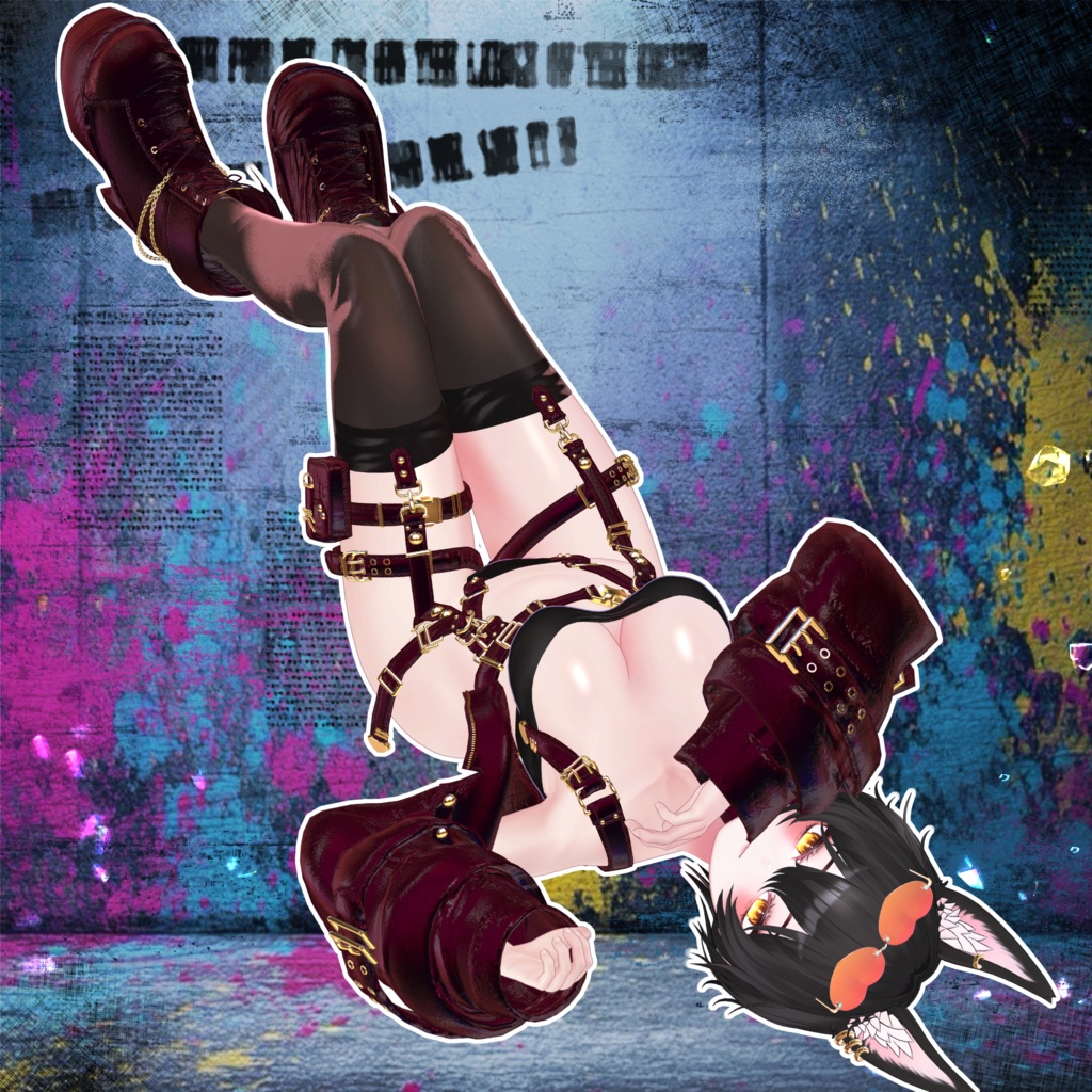 🖤Melling " Punky Luv" 【7対応 🖤 Liltoon / VRChat】*Free*Heart Sunglasses🖤