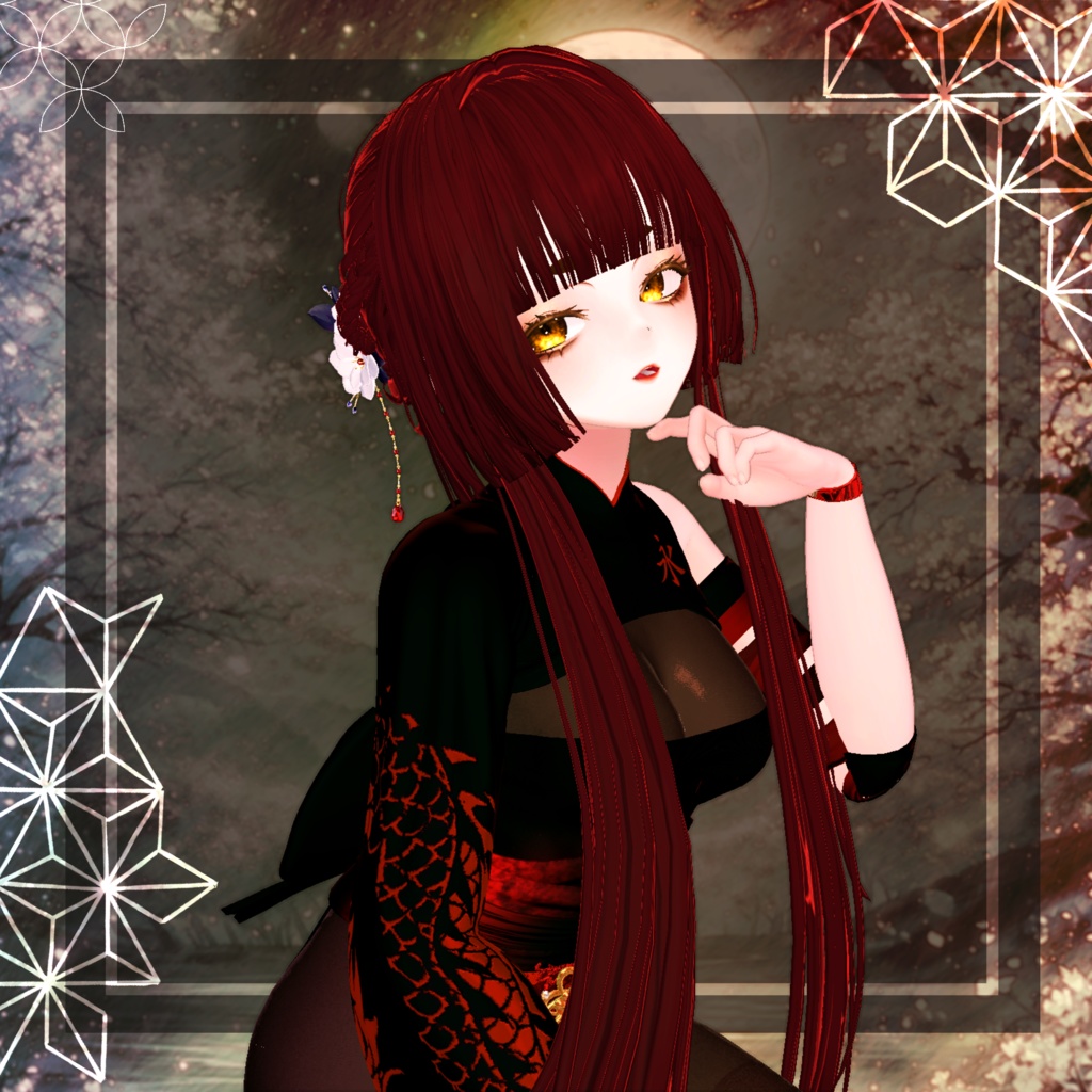 🖤Melling " 揺花(ゆらはな)" 【12アバター対応 🖤 Liltoon / VRChat】🖤