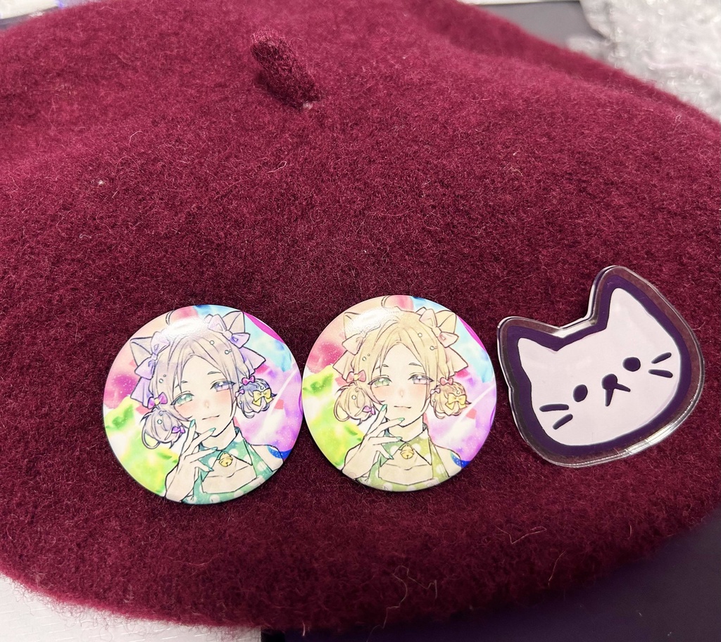 こむぎとお揃い⟡.·猫ちゃんピンバッジ