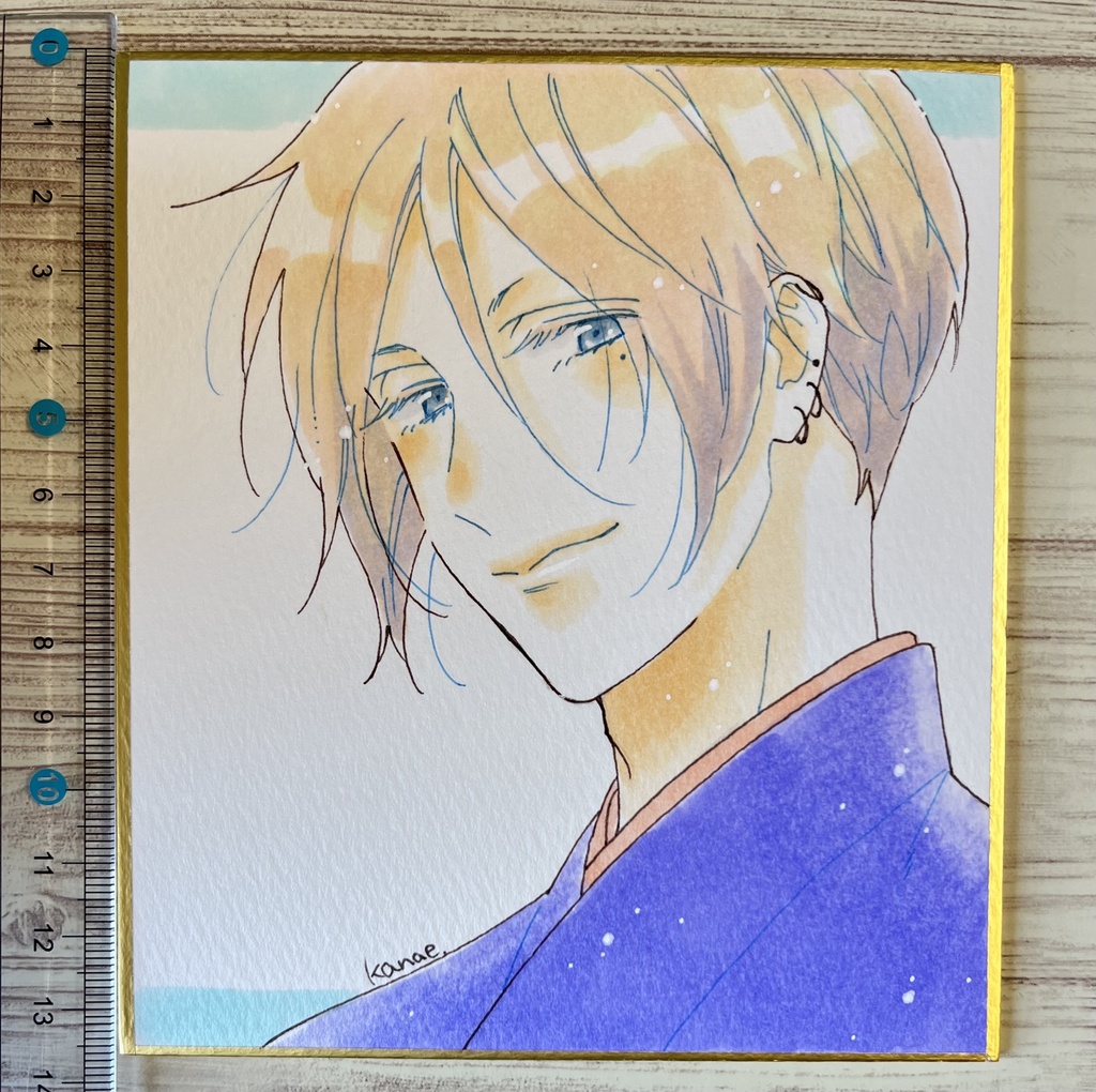 直筆ミニ（寸松庵）色紙　蓮次3
