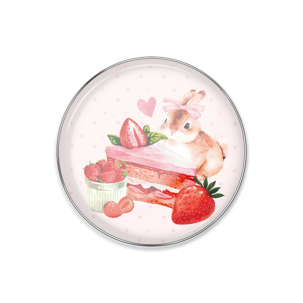 いちごとうさぎ　ピンバッジ