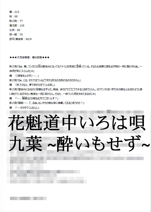 新・花魁道中いろは唄 九葉 ~酔ひもせず~