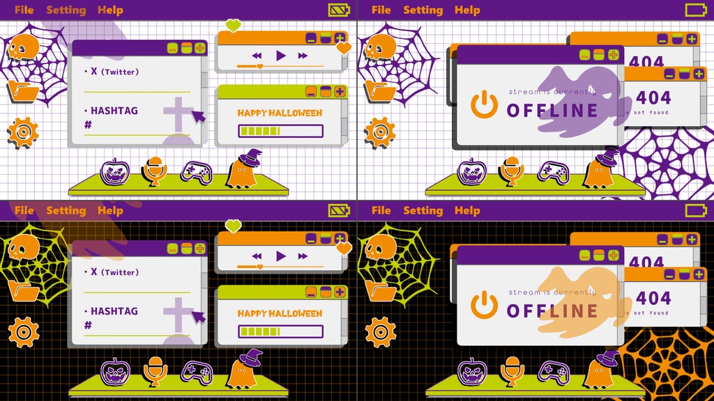 【各2種】ハロウィン/待機画面/ループ可【配信素材】