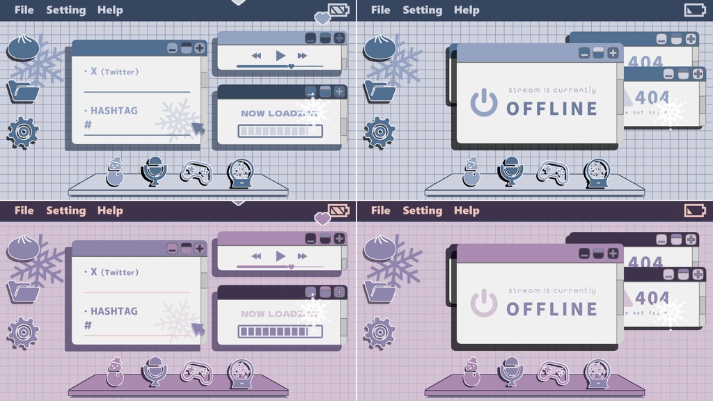 【各2種】冬ver.待機画面/ループ可【配信素材】