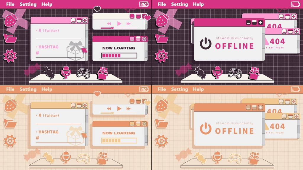【各2種】バレンタインver.待機画面/ループ可【配信素材】