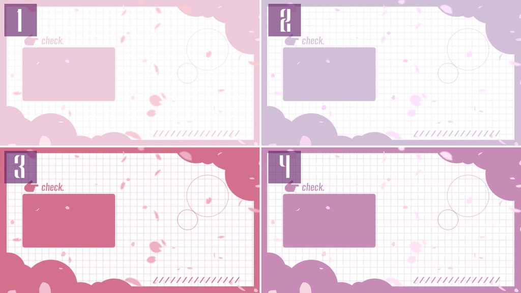 【4色】桜モチーフ/待機画面/トランジション【配信素材】